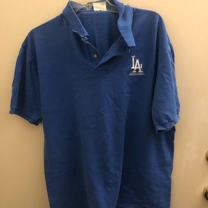 Dodger Blue short sleeve collar shirt